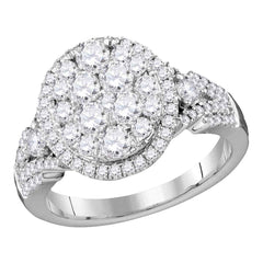 14kt white gold womens round diamond cluster bridal wedding engagement ring 1 1/2 cttw114103
