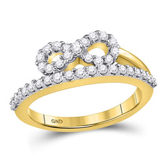 10kt yellow gold womens round diamond woven infinity band ring 1/2 cttw114367