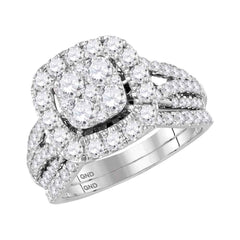 14kt white gold womens round diamond bridal wedding engagement ring band set 2.00 cttw117054