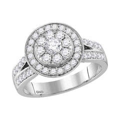 14kt white gold womens round diamond cluster bridal wedding engagement ring 1 1/4 cttw117380