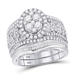 14kt white gold womens round diamond oval bridal wedding engagement ring band set 2.00 cttw117475