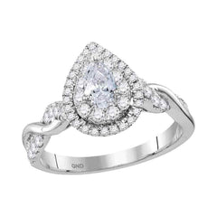 14kt white gold womens pear diamond solitaire twist bridal wedding engagement ring 1.00 cttw117895
