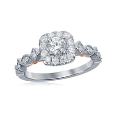 14kt two tone white rose gold womens round diamond solitaire bellina bridal wedding engagement ring 3/4 cttw118421