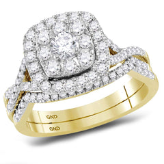 14kt yellow gold womens round diamond bridal wedding engagement ring band set 1.00 cttw118471