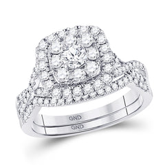 14kt white gold womens round diamond bridal wedding engagement ring band set 1.00 cttw118472