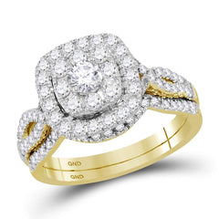 14kt yellow gold womens round diamond bridal wedding engagement ring band set 1.00 cttw118476