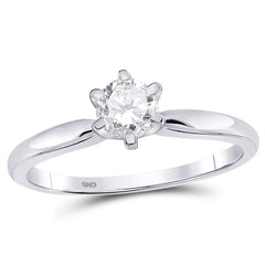 14kt white gold womens round diamond solitaire bridal wedding engagement ring 1/2 cttw118839