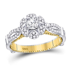 14kt two tone gold womens round diamond solitaire bridal wedding engagement ring 7/8 cttw119010
