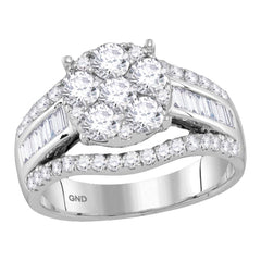14kt white gold womens round diamond cluster bridal wedding engagement ring 1 7/8 cttw119053