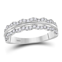 14kt white gold womens round diamond contoured symmetrical band ring 3/8 cttw119409