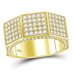 14kt yellow gold mens round diamond octagon nut faceted band ring 2 3/4 cttw119726
