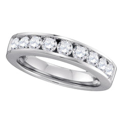 14kt white gold womens round channel set diamond single row wedding band 1.00 cttw13918