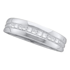 14kt white gold mens princess diamond wedding band ring 1.00 cttw16076