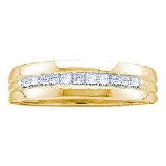 14kt yellow gold mens princess diamond wedding anniversary band ring 1.00 cttw16259