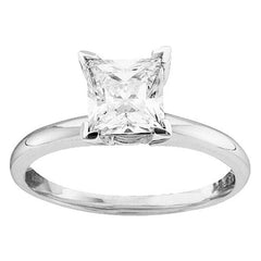 14kt white gold womens princess diamond solitaire bridal wedding engagement ring 3/4 cttw17805