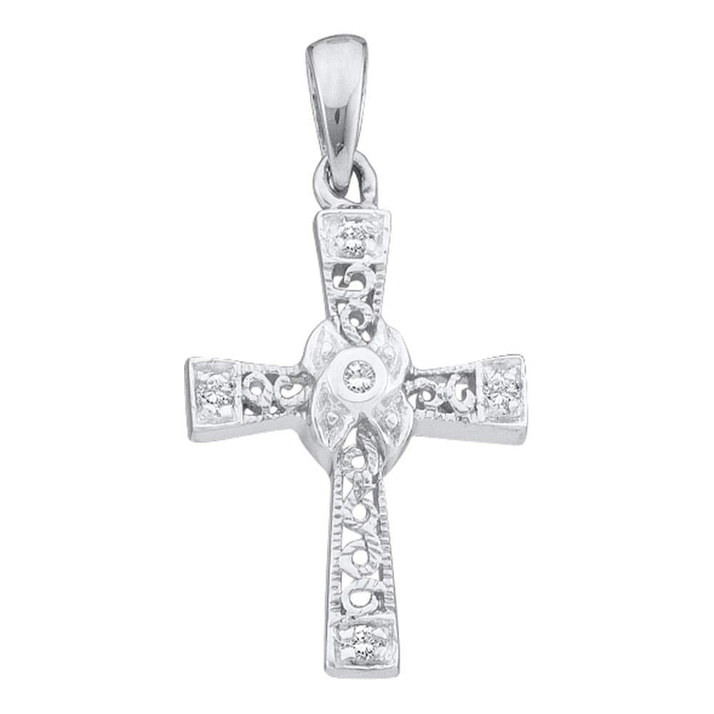 Moissanite Necklace White Gold | Diamond Cross Pendant 10k Gold - 10k Au417  White - Aliexpress