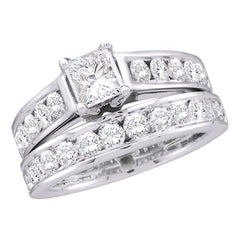 14kt white gold womens princess diamond solitaire bridal wedding engagement ring band set 1.00 cttw18505