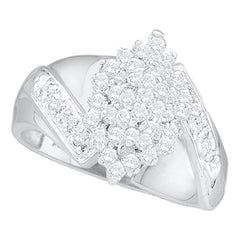 14kt white gold womens round diamond cluster ring 1/2 cttw22494