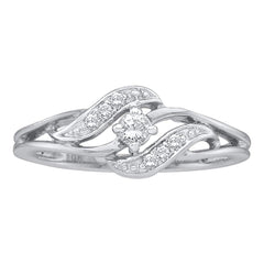 14kt white gold womens round diamond solitaire promise bridal ring 1/6 cttw23051
