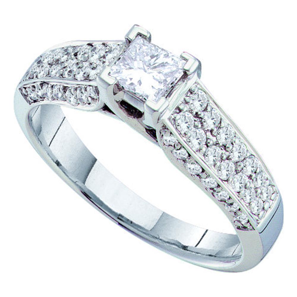 14kt White Gold Womens Princess Diamond Solitaire Bridal Wedding Engagement Ring 3/8 Cttw