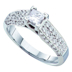 14kt white gold womens princess diamond solitaire bridal wedding engagement ring 3/8 cttw26188