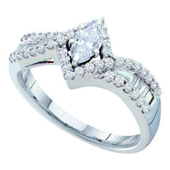 14kt white gold womens marquise diamond solitaire bridal wedding engagement ring 3/4 cttw29640