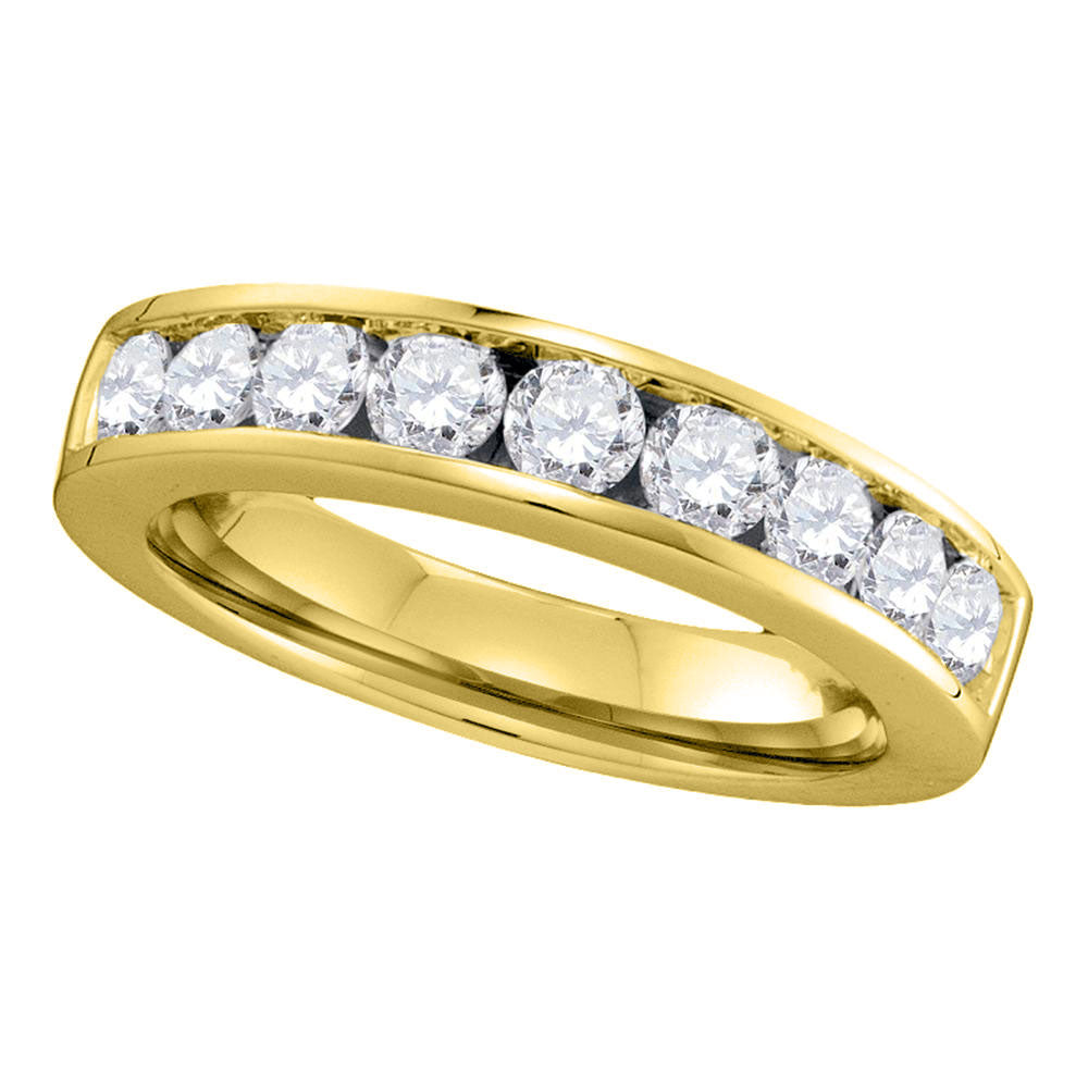 14kt Yellow Gold Womens Round Channel-set Diamond Single Row Wedding Band 1.00 Cttw - Size 6