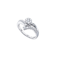 14kt white gold womens round diamond cluster ring 1/2 cttw39437