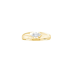 14kt yellow gold womens round diamond 3 stone promise bridal ring 1/10 cttw39519