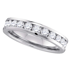 14kt white gold womens round channel set diamond 4.5mm wedding band 1.00 cttw40728