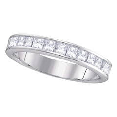 14kt white gold womens princess channel set diamond 4.5mm wedding band 1.00 cttw40743
