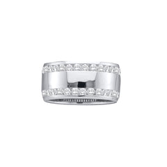 14kt white gold womens round diamond double row eternity wedding band 1.00 cttw40791