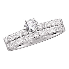 14kt white gold womens round diamond solitaire bridal wedding engagement ring band set 7/8 cttw40793