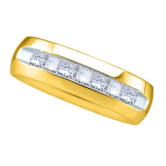 14kt yellow gold mens princess channel set diamond wedding anniversary band ring 1.00 cttw40890