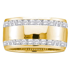 14kt yellow gold womens round diamond double row eternity wedding band 1.00 cttw40892