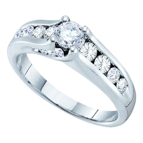14kt White Gold Womens Round Diamond Solitaire Bridal Wedding Engagement Ring 1.00 Cttw