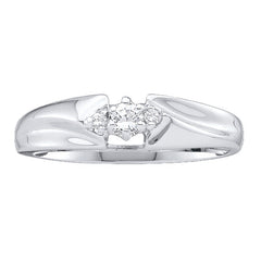 14kt white gold womens round diamond 3 stone promise bridal ring 1/10 cttw42113