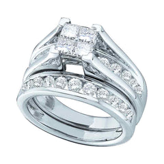 14kt white gold womens princess diamond bridal wedding engagement ring band set 2.00 cttw42523