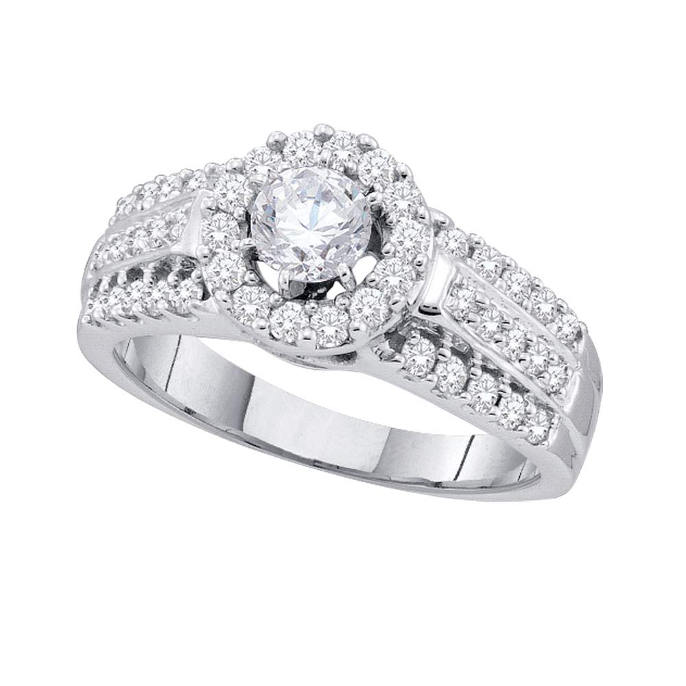 14kt White Gold Womens Round Diamond Solitaire Bridal Wedding Engagement Ring 1.00 Cttw