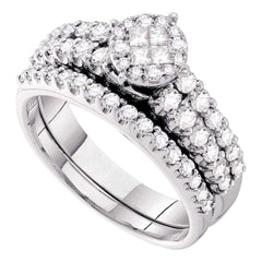 14kt white gold womens princess diamond soleil bridal wedding engagement ring band set 1 1/20 cttw46499