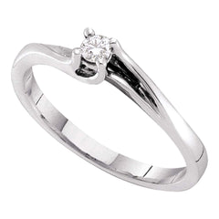14kt white gold womens round diamond solitaire promise bridal ring 1/10 cttw48064
