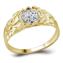 sterling silver mens round diamond cluster ring 1/20 cttw48288