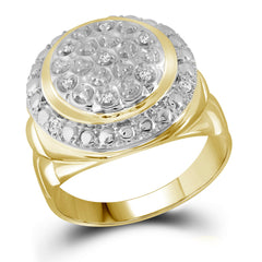 yellow tone sterling silver mens round diamond cluster fashion ring 1/10 cttw48313