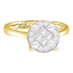 14kt yellow gold womens diamond soleil cluster bridal wedding engagement ring 1.00 cttw48800