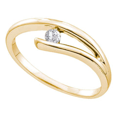 14kt yellow gold womens round diamond solitaire promise bridal ring 1/10 cttw48823