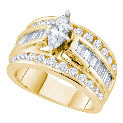 14kt Yellow Gold Womens Marquise Diamond Solitaire Bridal Wedding Engagement Ring 1.00 Cttw