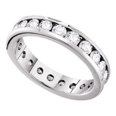 14k white gold womens round diamond bridal wedding anniversary eternity band 1 1/2 cttw54695