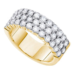 14k yellow gold womens round diamond 3 row wedding anniversary band 1.00 cttw55303