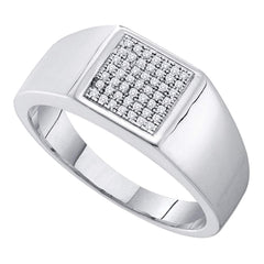 sterling silver mens round diamond cluster ring 1/6 cttw56351