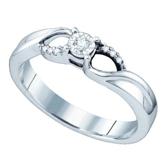 sterling silver womens round diamond solitaire promise bridal engagement ring 1/20 cttw61815